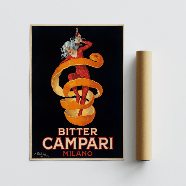 Vintage Campari Print wall decor for vintage-inspired bar area