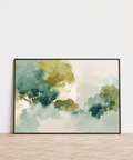 Soft Green Abstract Art wall art, Green and Beige for hallway decor
