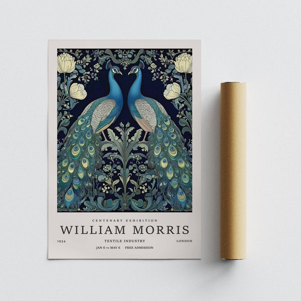 Artistic large peacock wall art with soft greens and floral backdrop for office