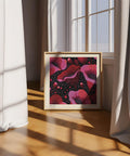 Vibrant floral art piece for office or studio decor.