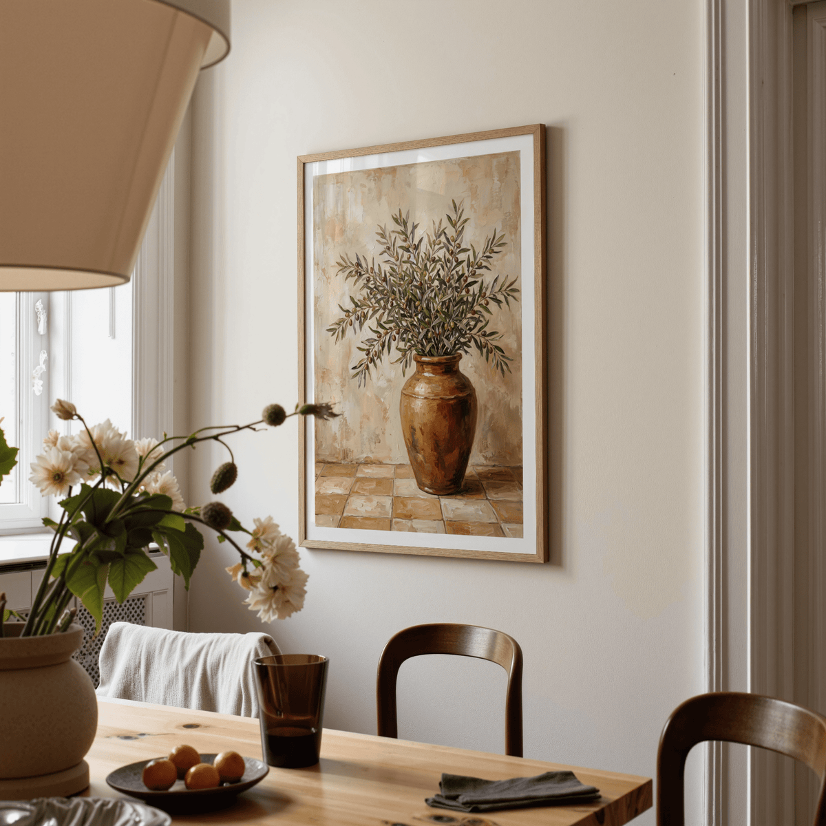 Rustic Olive Art wall decor for farmhouse kitchen in green and brown
