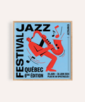 Music Wall Art in Blue and Red for a living room jazz poster