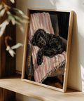 Black Cockapoo Poster for bedroom accent with Pink and Black hues
