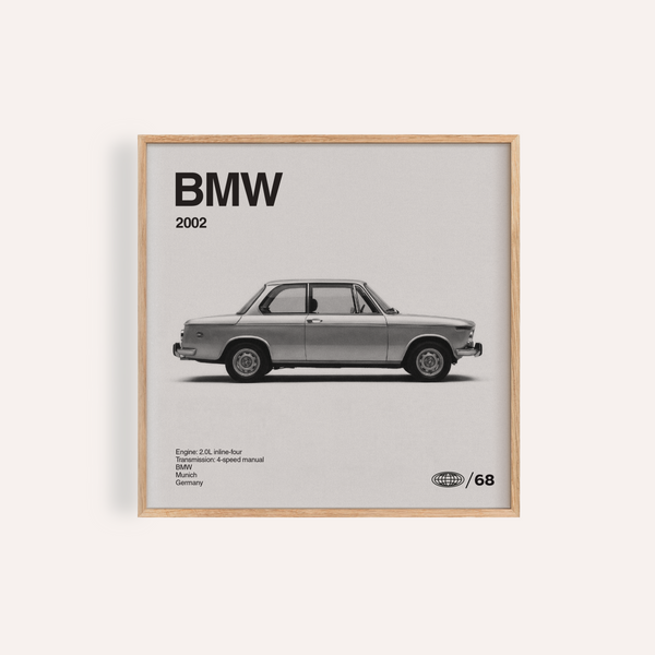 BMW Car Print art print in Black and White for living room decor