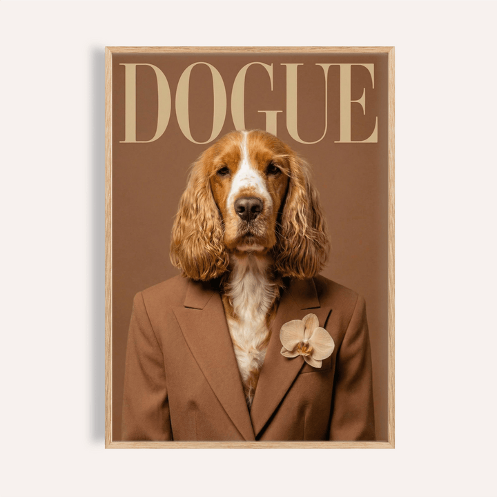 Modern Dog Print wall art in brown and beige for living room decor
