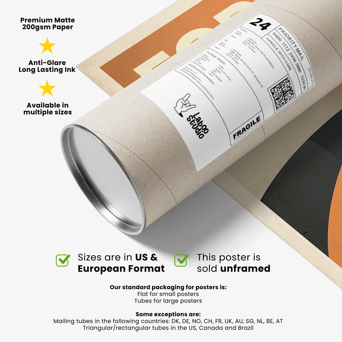 Poster mockup of Formula 1 Grand Prix wall art showing bold lettering and dynamic road curve