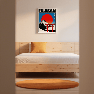Fujisan Wall Art in White, Red, Blue for minimalist home wall art