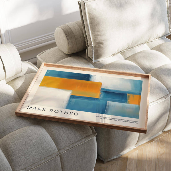 Wide wall art poster with minimalist color blocks​