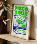 Pisco Sour Wall Art showing Green details, perfect for lounge or kitchen poster