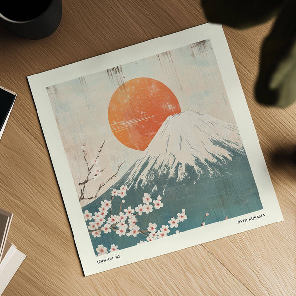 Serene Japanese mountain scene for bedrooms.