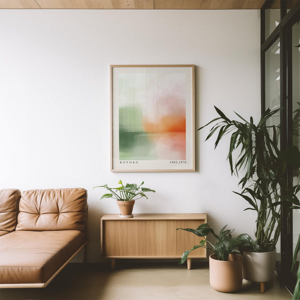 Horizontal color wash featured in peaceful wall art design.