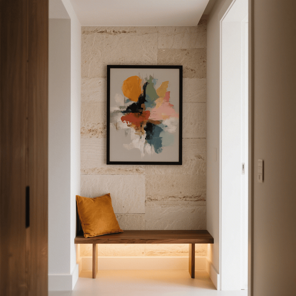 Colorful Abstract Art Print multicolored splash, suits dining room poster style