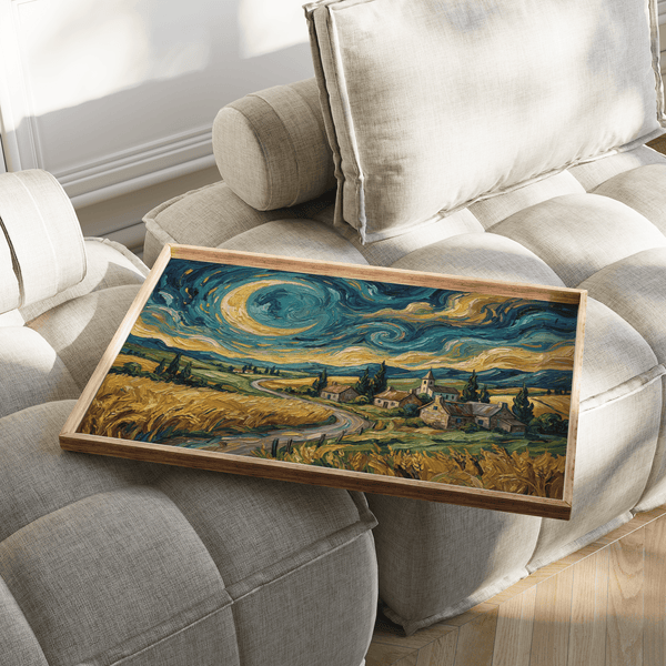 Impressionist Home Decor wall art with blue and green accents for a hallway gallery