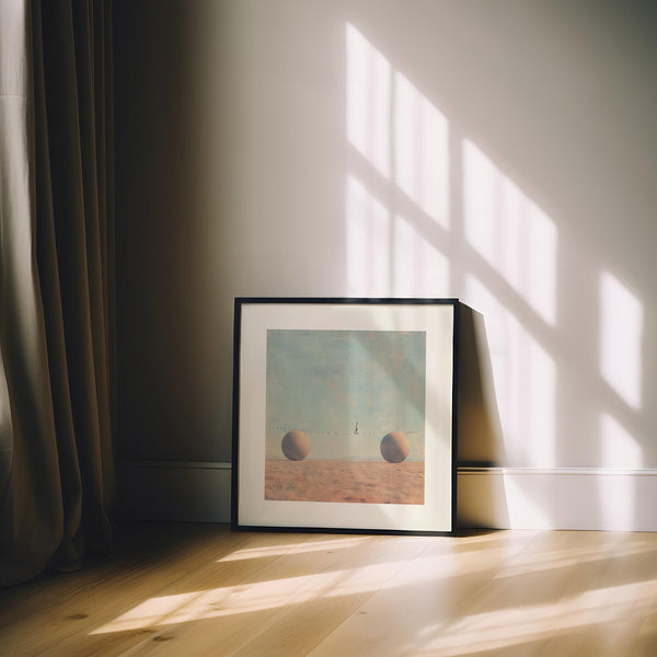 Conceptual modern wall decor symbolizing equilibrium and control