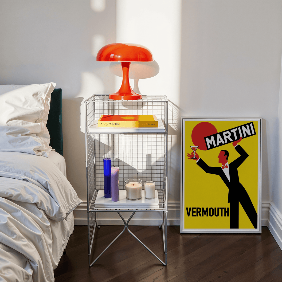 Vintage Vermouth Poster, Black silhouette, kitchen decor print