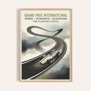 Grand Prix Racing Wall Art poster showing floating race circuit and number 2 car