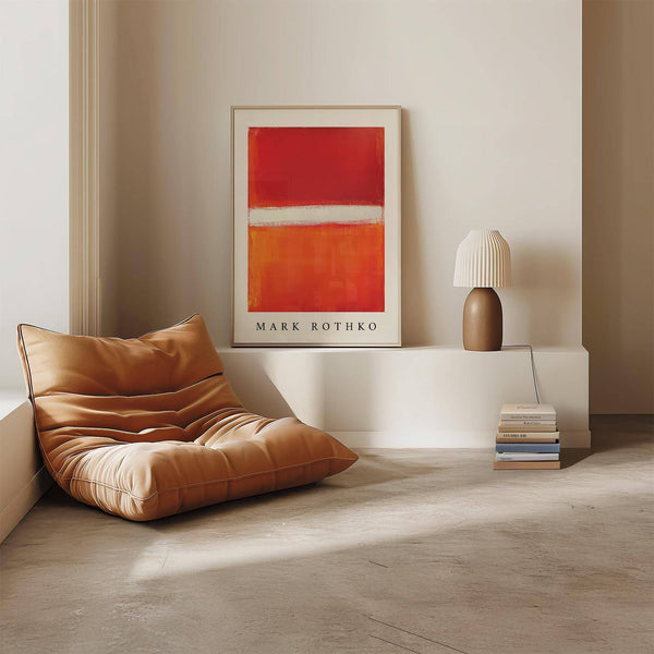 Minimalist orange abstract art for contemporary spaces