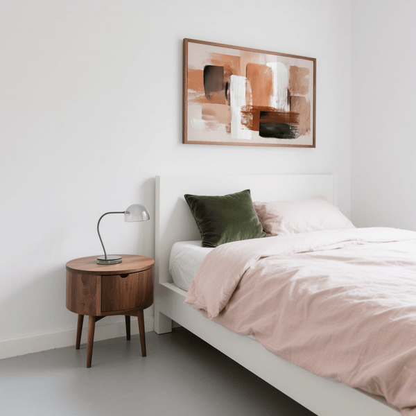 Modern Terracotta Color Art poster in Brown and Orange for bedroom