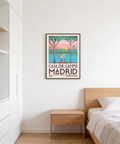 Gradient sky over Casa de Campo in Madrid poster print with simplified architecture