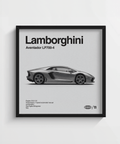 Lamborghini Aventador Wall Art in Gray for man cave poster