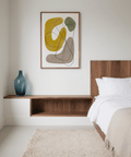 Modern Abstract Wall Print featuring Brown and Beige for office decor