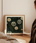 Dandelion wall art poster for office or bedroom.