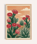 Cactus Desert Art red green wall art for living room print