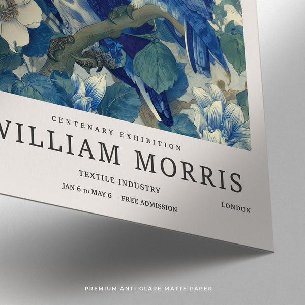 Blue and white owl artwork with intricate line details – Vintage Owl Print.