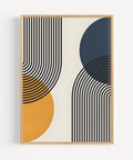 Minimalist Bauhaus-inspired geometric print with arches and circles, perfect for trendy interiors