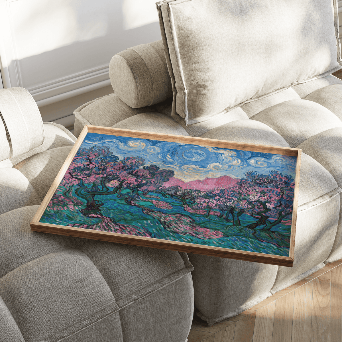Colorful Landscape Art art print using Green shades for entryway display