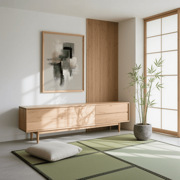 Neutral Wabi Sabi Wall Art featuring Gold, Gray, Green and Beige for entryway poster