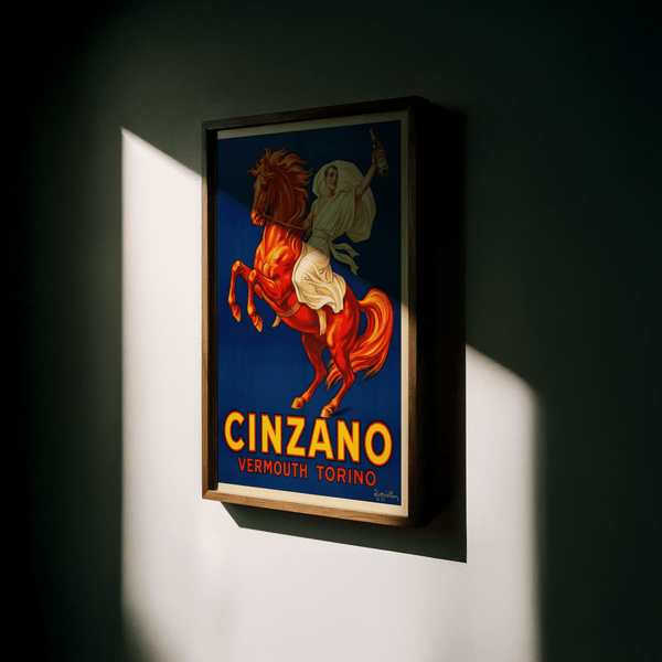 Cinzano Art Print featuring Blue, Yellow highlights, perfect for entryway