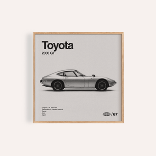 Vintage Car Art Print in Black and White for living room wall art