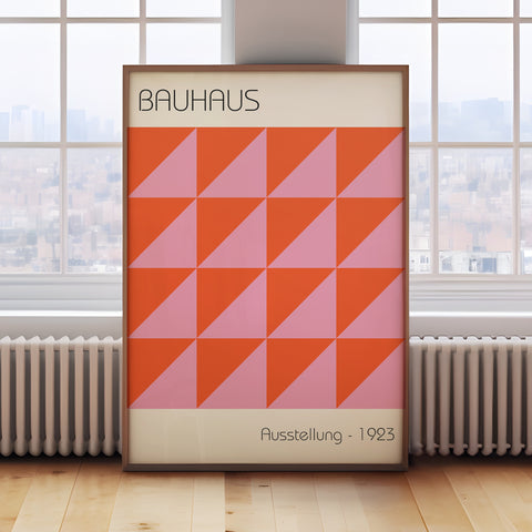 Retro-inspired Bauhaus geometric print for vibrant decor
