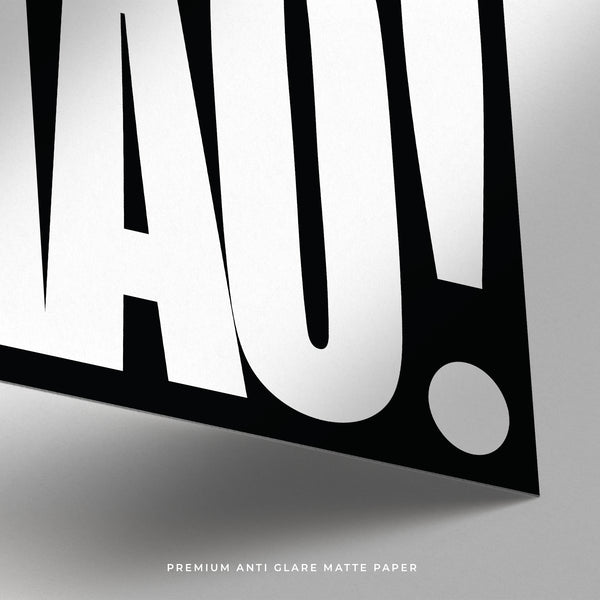 Monochrome Ciao poster with timeless typography