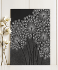 Dandelions Wall Art in White and Black for hallway wall art