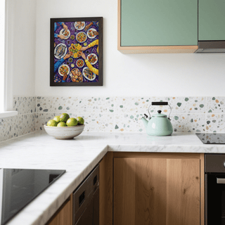 Colorful Dining Poster with Yellow accents for living room art print
