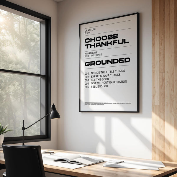 Bold Gratitude Wall Art that encourages appreciation and grounded living.