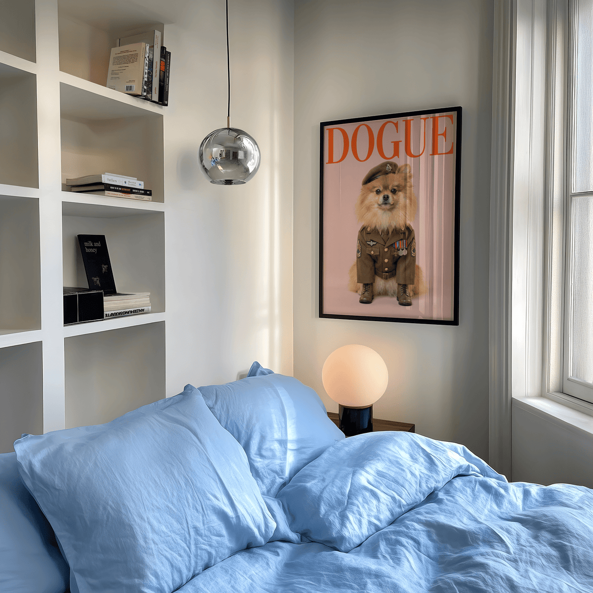 Military Dog Wall Art, green boots, dog-themed study print