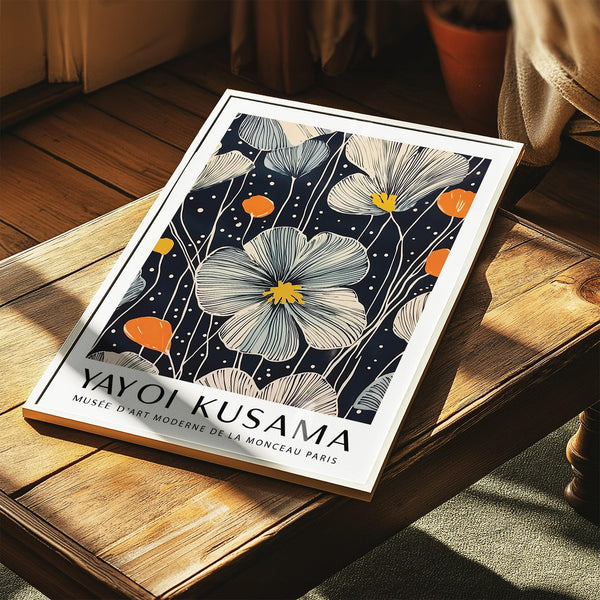 Graphic Large Flower Wall Art featuring oversized blooms and fine linework.