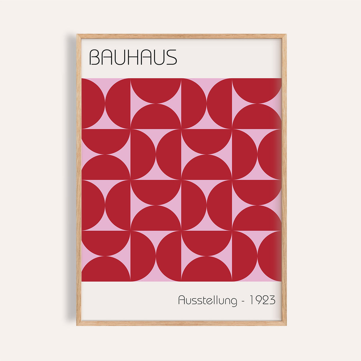 Bauhaus artworks print with red and pink geometric design