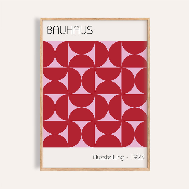 Bauhaus artworks print with red and pink geometric design