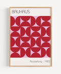 Bauhaus-inspired red and pink geometric wall art
