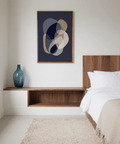 prints abstract art accentuated with Gray, Beige in bedroom decor
