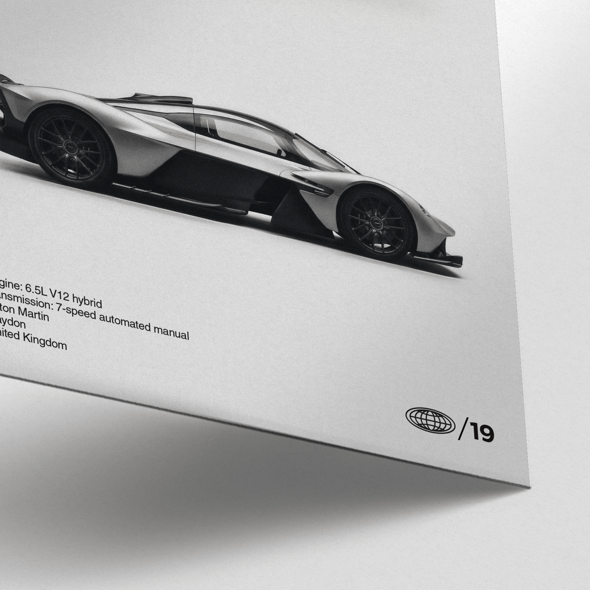 Aston Martin Wall Art modern poster for study, features Black tones