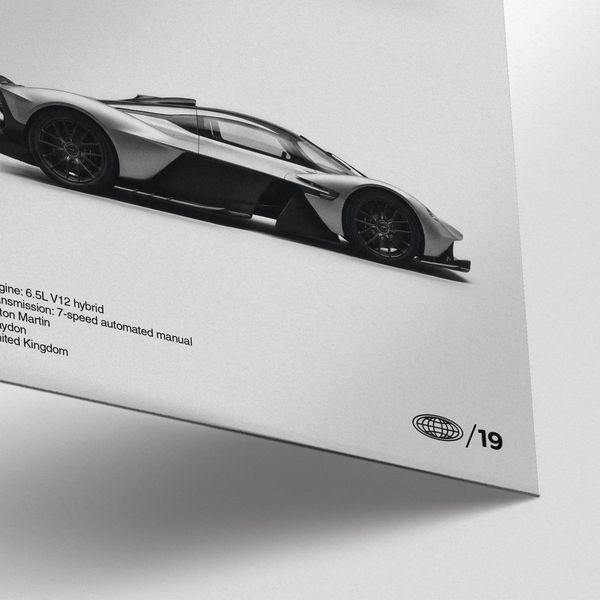 Aston Martin Wall Art modern poster for study, features Black tones