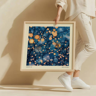 Square wall art in rich blue for modern painting prints decor