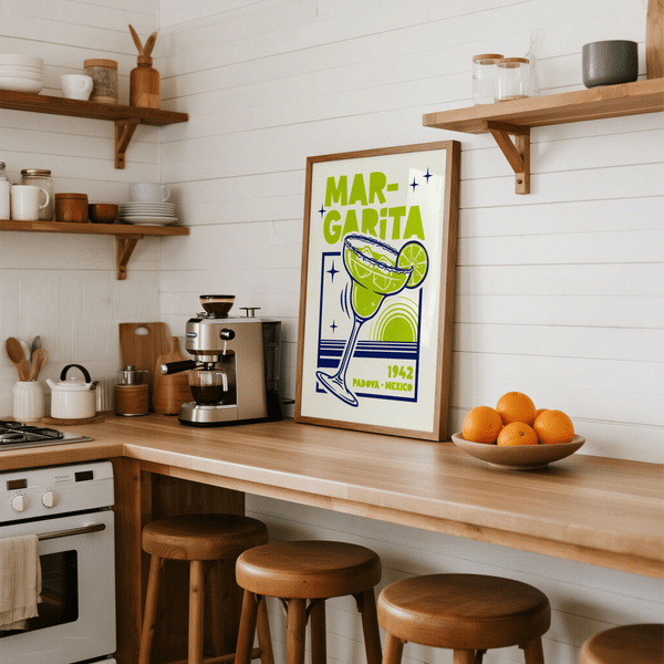Green Blue Margarita Art Print perfect for bar area decor