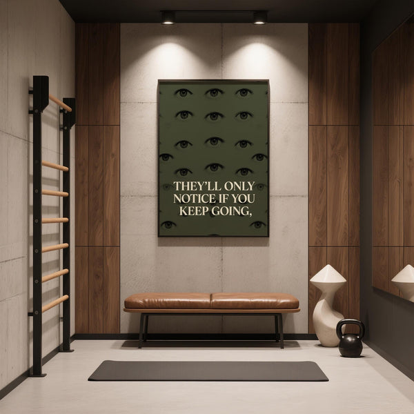 Eye-catching gym artwork design for home gym walls or personal office