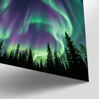 Northern Lights Art Print with striking green for study room print